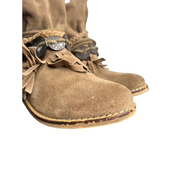 Anthropologie Musse Cloud Boots Women's 6 Brown Suede Fringe Boho Western - Picture 7 of 10